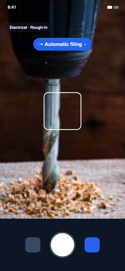 The Snapline camera, filing each photo as it is taken